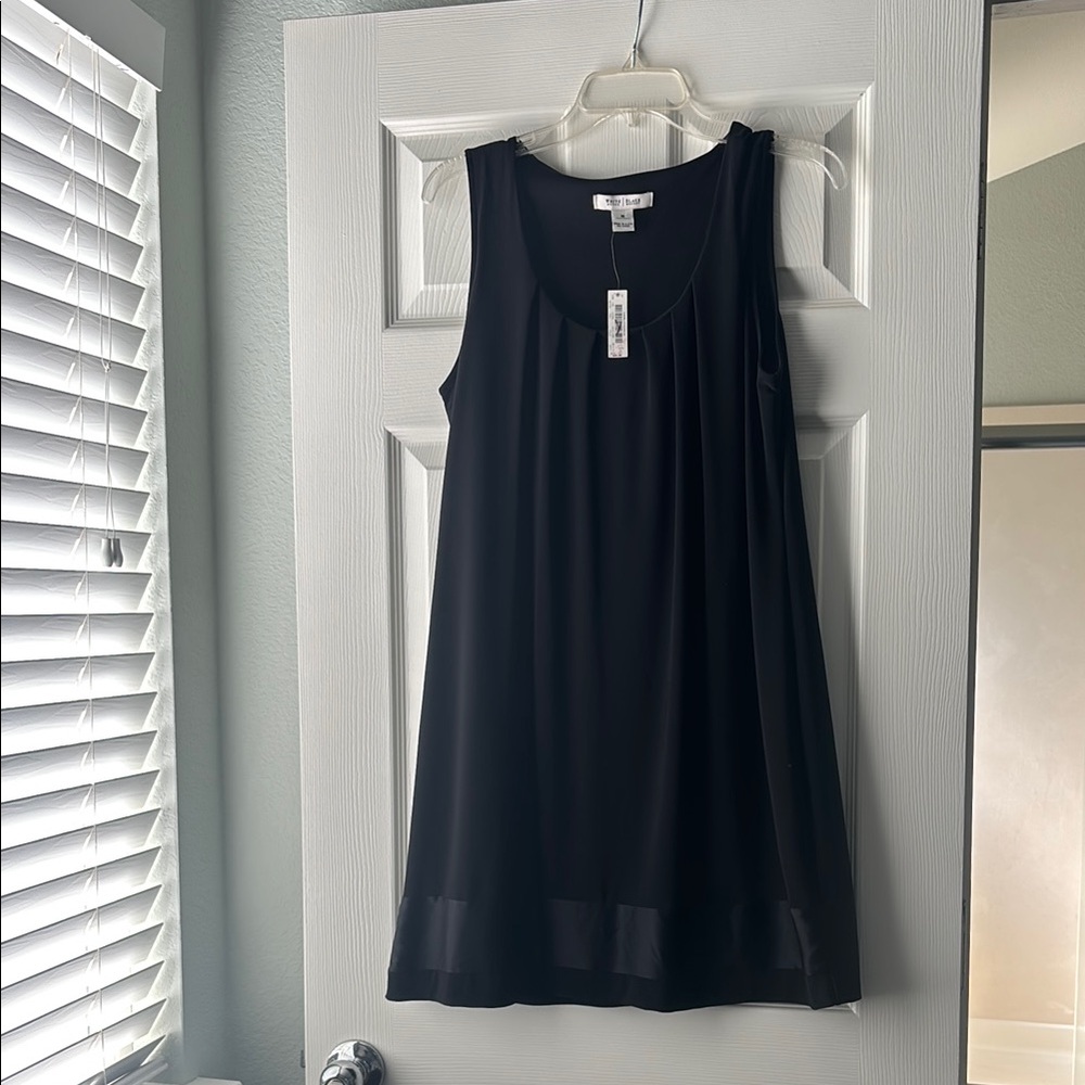 White House Black Market Gray Pleated Dress